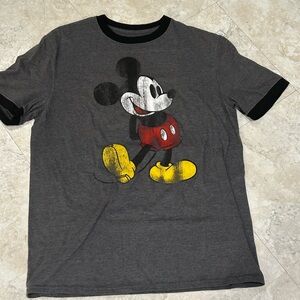 Disneyland Resort Gray distressed Mickey Mouse Ringer t-shirt Size adult Small